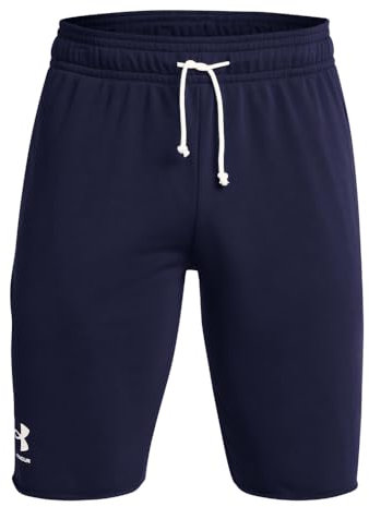 Under Armour Rival Terry Shorts für Herren, (410), Midnight Navy/Onyx White, Größe XL