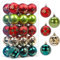 SHareconn Weihnachtsbaumkugeln, 30 Karat, 5,9 cm, Bunte, bruchsichere Kunststoff-Kugeln für Weihnachtsbaum, Dekoration, Urlaub, Party, Hochzeit, Dekoration (Rot, Grün und Gold, 60 mm)