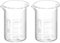 PATIKIL 2Stk 5ml Niedrig Form Glasbecher 3.3 Borosilikatglas Skalierte Bedruckte Messbecher mit Ausguss für Küche Labor Flüssigkeiten