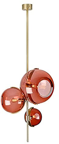 Lustres Luxueux, Lustre en Verre Rouge Nordique, plafonnier de Salon de personnalité créative Minimaliste Post-Moderne, Lampe en Verre à Bulles de Chambre à Coucher de Salle à Manger Good