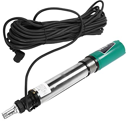 Bomba de Pozo Profundo, Bombas de Agua Sumergibles Solares de 48/60 V CC 380 W, Bombas de Pozo Solares con Cable de 20 M, Flujo de 5 M3/H para Estanques de Peces