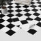 Homease Lot de 20 carreaux de sol autocollants en PVC - Antidérapants et imperméables - Découpables - Aspect carrelage - Pour cuisine, salon, balcon - Échiquier blanc mat - 1,8 m²