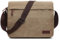 DEEVORCA Moda Bolsos Hombro Hombre Lona Vintage Bolso de Bandolera 14 Pulgadas Bolsa de Ordenador para Viaje Escolares Causal Trabajo Montañismo Hombres Cruzados Bolsa Mensajero Caqui