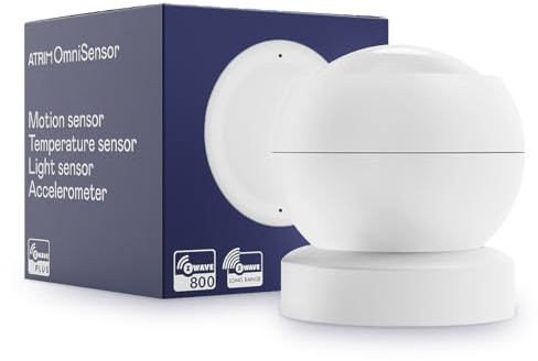 Atrim Z-Wave 800 Series 4-in-1 Multi-Sensor - Smart Home Automation Sensor - Misst Temperatur, Bewegung, Licht - Weiß