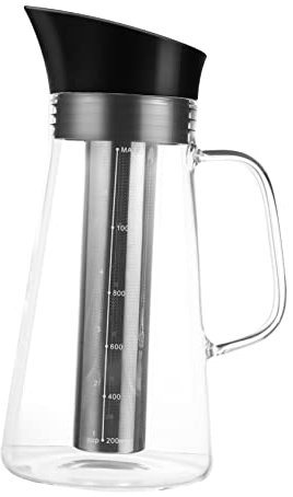 MAGICLULU Glasteekanne Mit Filter Für Kaffeekanne Hitzebeständige Kaffeekanne Als Kaffeemaschine Geeignet Für Tee Und Kaffee Einfaches Design Für Küche Und Wohnraum