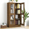 Homgoday Vitrine en verre avec 4 compartiments 2 portes, vitrine de salon, meuble de salon, buffet salle à manger, buffet cuisine Vitrine en bois d'ingénierie marron chêne 82,5 x 30,5 x 150 cm