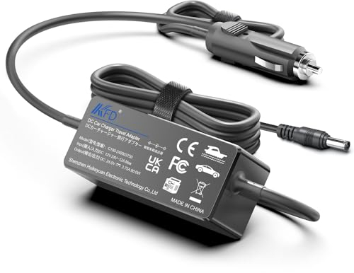 KFD 90W DC 12V-24V Universal KFZ Netzteil Auto Ladekabel für Asus Lenovo Toshiba MSI Laptop Zigarettenanzünder DC-Adapter JBL Bose Bluetooth Lautsprecher Power Station Monitor 24V 3,75A Car Charger