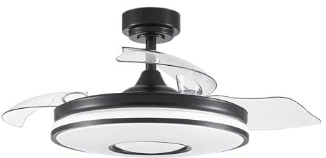 Eden pulse Ventilador DC 72W 7200LM Negro, 3 aspas, 6 velocidades, 108D, 3000-4000-6000K, control remoto, memoria y temporizador, ideal para refrescar espacios.