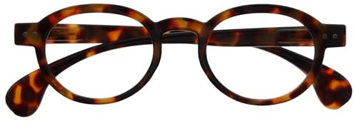 OPULIZE OCA Lesebrille - Moderne Runde Retro-Fassung - Braunes Schildpatt Glänzend - Herren Damen - Federscharniere - R54-2 - +1.50