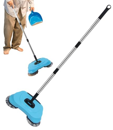 Balayeuse à Main Non Électrique - Balai Aspirateur à Poignée Réglable, Outil de Nettoyage de Sol Pour Intérieur et Extérieur