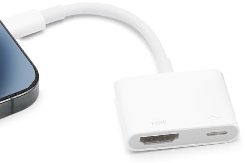 APOMOONS Adattatore HDMI per iPhone iPad, adattatore HDMI 1080P per iPhone a TV Sync Screen Video & Audio Digital AV Converter con ricarica per iPhone, iPad, iPod su HDTV/proiettore/monitor, Plug &