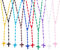 DICOSMETIC Rosario annodato in 10 colori, collana leggera a corda lunga 74 cm, corda annodata con croce, braccialetto avvolgente in nylon per uomini o donne, 10 pezzi