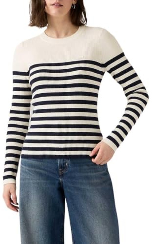 Levi's Rib Crew Sweater Adrienne Stripe Egret S