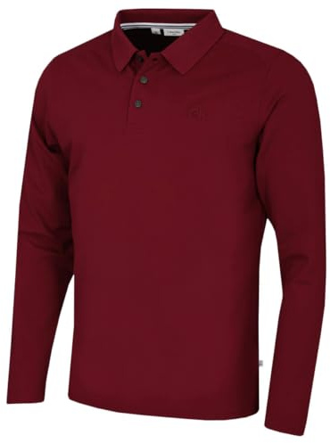 Calvin Klein Mens 2026 Long Sleeve Stretch Campus Golf Polo Shirt