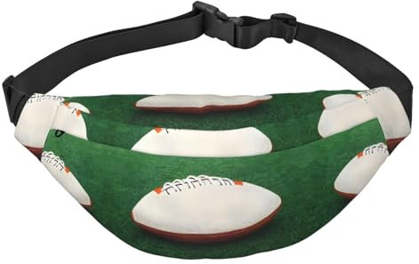 Sac banane de voyage en forme de ballon de rugby blanc, adapté pour le sport, la course, le cyclisme, les voyages, la pêche