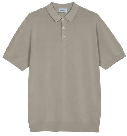 Diana Studio Polo in Cotone Fresco, Beige, S Uomo