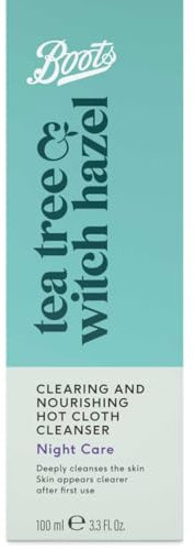 Tea Tree & Witch Hazel Night Care Hot Cloth Cleanser, Clearing and Nourishing, 100 ml
