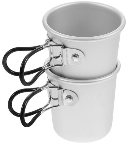MOTHNUR 2pezzi Tazza Pieghevole Lega Di Alluminio Da Bicchiere Compatto Per Campeggio Picnic e Escursioni Accessorio Leggero e Resistente Per Viaggi All Aperto