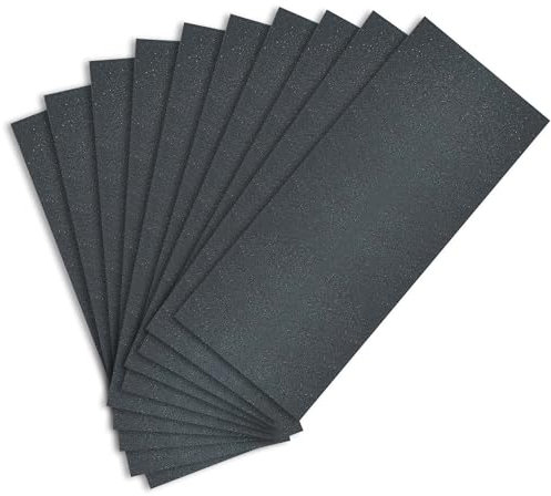 Sandphyrre Sandpaper Set, 10 Sheets 320 Grit coarse Sand Paper, Wet and Dry Sandpaper for Wood, Walls, Glass, Plastic and Car Paintwork Sanding, 9 x 3.6 Inches