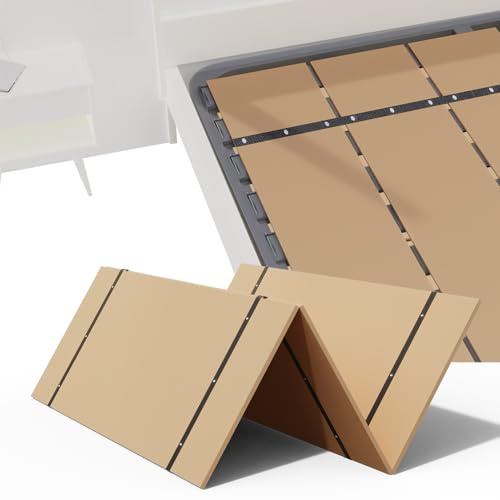 Bunkie Board, 6mm Thin, Queen Size (60 x 76 in) Heavy Duty Bed Panels Foldable Box Spring, Bed Support Slats under Mattress | Modular Portability Design, Easy Setup, Foldable, Low-Profile Design