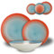 ARCA, Set 18 Piatti Coordinati in Porcellana Decorata, Servizio per 6 Persone, con Piatti Fondi, Piani e da Dessert, Lavabili in Lavastoviglie, Collezione Tavola a Colori, Colore Azzurro