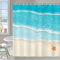 COZZSNUGE Rideau de Douche Plage Océan, Rideau de Baignoire Côtier Été Étoiles de Mer 183 x 183 cm Polyester Imperméable Résistant à la Moisissure 12 Crochets