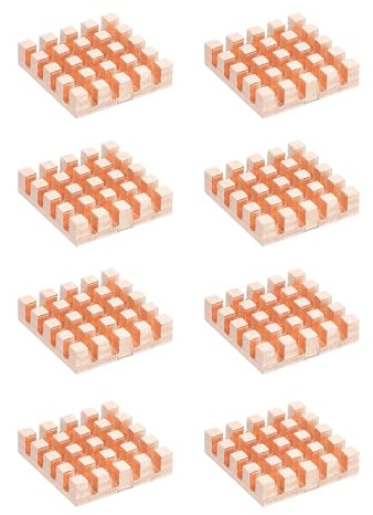 PATIKIL Kupfer Kühlkörper 17x17x4mm, 8 Stück | Kühlkörper Kühler Radiator Kompatibel mit Raspberry für Chip CPU Power Transistor FET IC Leistungsverstärker