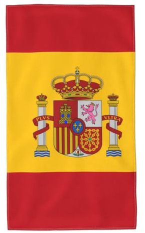 WHJDPP Toallas de toalla con imagen de la bandera de España de 27.5 x 16 pulgadas, respetuosas con la piel, absorbentes, esponjosas y suaves para baño, playa, exteriores