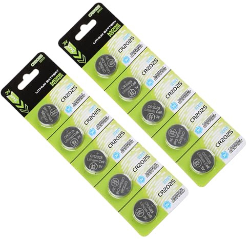 Lot de 5/10 piles CR2025 3 V au lithium haute densité pour télécommandes, thermomètres numériques et piles bouton au lithium