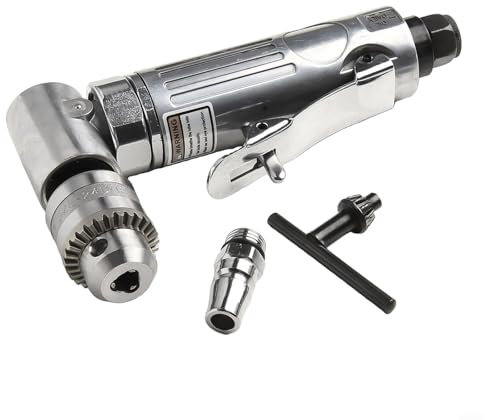 Yhenlovtt Perceuse industrielle à angle droit avec capacité de 6,5 mm, coude à 90 degrés, outil pneumatique pour un fonctionnement dans des espaces restreints