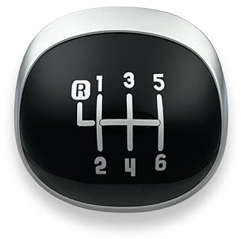 1neiSmartech Lente o placa para pomo de palanca de cambios de 6 velocidades, negro brillante con números plateados, compatible con Fiat 500L 2012-2017, comprueba los códigos OEM antes de la compra