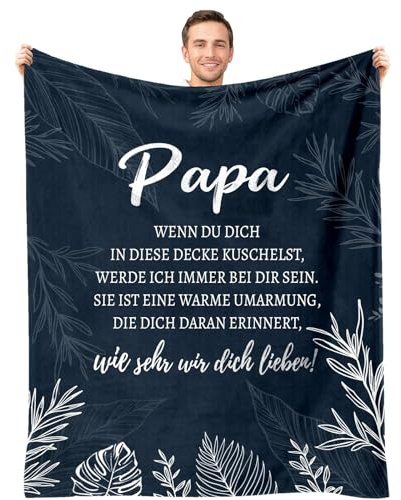 MKUOOY Vatertagsgeschenke für Papa, Kuscheldecke Geschenke für Papa zum Vatertag Geburtstag Weihnachten, Geburtstagsgeschenk Vatertagsgeschenke für Vater, Vater Geschenk Decke 150x200CM