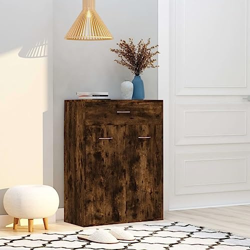 QZZCED Meuble à chaussures moderne et compact en bois contreplaqué avec tiroir et 4 étagères, armoire multifonction pour rangement de chaussures et objets décoratifs, meuble console