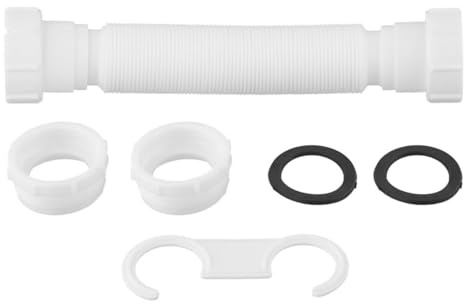 DUZEPA 40mm Flexible Waste Pipe Connector, Universal Compression Fitting for Waste Pipe, Plumbing Drain Joiner for Sink, Kitchen, Bath