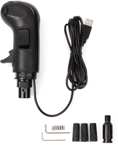 RichVibe USB-Gaming-Schaltknauf für Logitech G29 G27 G25, 3-Switch-Sim-Controller mit 18-Gang-Unterstützung, schwarzer Kunststoff und Aluminiumlegierung, Schalthebel-PC