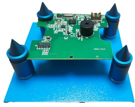 Magnetic PCB Holder Kit with 4 Fixing Posts and 3.93″ Steel Plate, Circuit Board Positioning Tool for Soldering, PCB Assembly and Electronics Repair (4Magnetic, Holder)