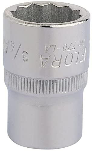 Draper 24418 Elora Bi-Hexagon Socket, 1/2 Square Drive, 3/4 AF, Blue
