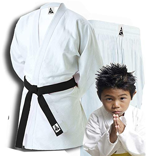 Spirit Traditional White Cotton Judo Wrap Over Student Uniform Cotton 3/160cm