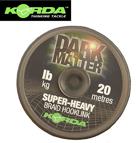Korda Dark Matter Braid 20m - Vorfachschnur zum Karpfenangeln, geflochtene Schnur für Karpfenvorfächer, Vorfachmaterial, Tragkraft:20lbs/9.1kg