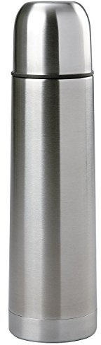 axentia Isolierflasche aus Edelstahl 0,7 Liter-Isokanne für Kaffee & Tee, Silber, 7.5 x 7 x 28 cm, 12-Einheiten