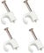 Merriway BH03749 (100 Pcs) Round Cable Clip, White 10 mm - Pack of 100 Pieces
