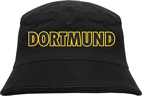 HB_Druck Dresden Fischerhut - Bucket Hat Blockschrift schwarz gelb S/M Schwarz