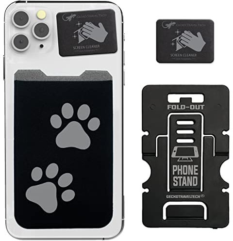 The Gecko Adhesive Card Wallet for Cell Phones, Ultra Slim & Custom Designed (Hund - Gross)