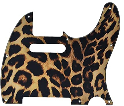 KAISH 8 Loch 3D gedruckt Tele Stil Gitarre Kunststoff Schlagbrett TL Pick Guard Kratzplatte für Telecaster Made in USA/Mexico Leopard Stripe