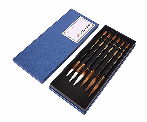 Hbasyp Chinese Traditional Calligraphy Brush Chinese Calligraphy Watercolor Sumi Drawing Brush Painting Sumi Set-Blue