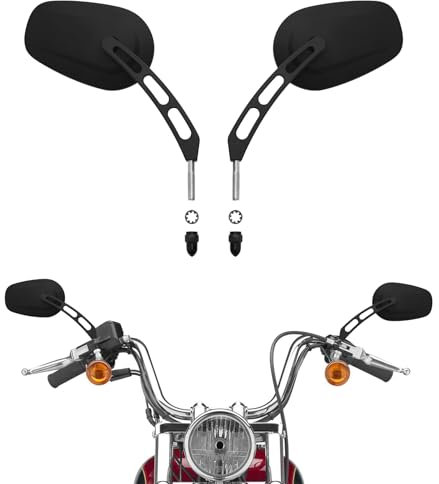 TCMT Universal 8 mm Rückspiegel passend für Harley Davidson Sportster XL Touring Dyna Bobber Chopper 1982–2021
