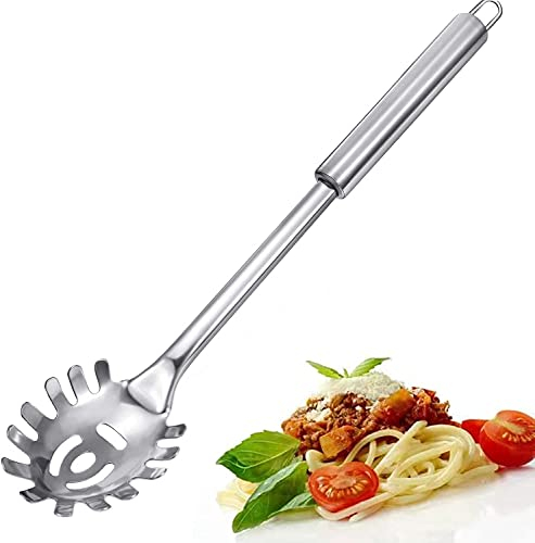 Forchetta per pasta, cucchiaio per pasta, spaghetti e spaghetti, in acciaio inox, resistente al calore, 30,5 cm