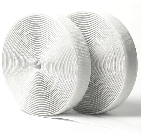 Chepi Hook and Loop Tape - (8m x 20mm), Heavy-Duty, Weather Repellent & Water-Resistant - Nylon Double-Sided Hook and Loop Tape Self Adhesive in White - Ideal for Home, Office & DIY Crafts