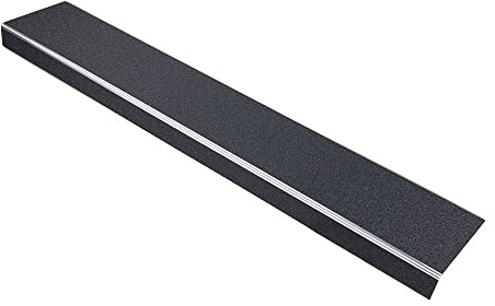 AnTina TAPES® Treppenkantenprofil Thin Line 10x80cm, schwarz | selbstklebend oder schraubbar, Antirutsch, Alu-Träger mit Antirutschbeschichtung· zertifizierte Rutschhemmung, robust