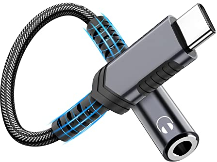 Adattatore USB C Jack 3.5mm, Adattatore USB Type-C Audio Aux per A54 A34 A53 A33 5G,Adattatore Cuffie per Samsung Galaxy S23/S22/S21 Ultra S21 FE S20 FE OnePlus 11 Nord 2T Google Pixel 7a 6 Pro Mi 12
